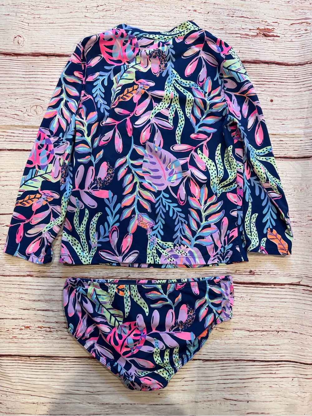 Lilly Pulitzer Bobby Rashguard Set in Oyster Bay Navy You've Been Spotted Sz 12 - Picture 4 of 8